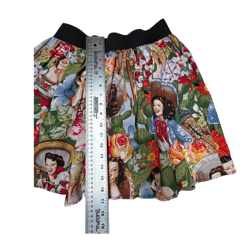 Hemet Vintage Women's Floral Perfectly Pleated A-Line Senoritas Skirt